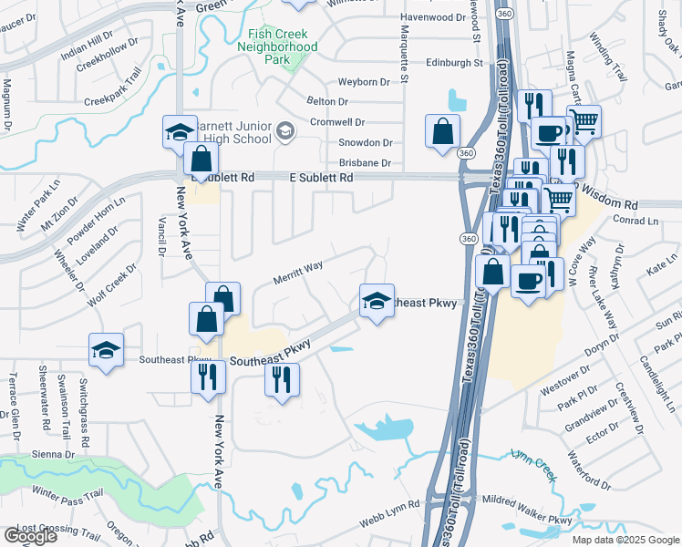 map of restaurants, bars, coffee shops, grocery stores, and more near 2201 Herrington Court in Arlington