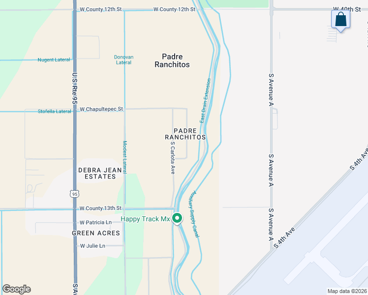 map of restaurants, bars, coffee shops, grocery stores, and more near 12650 South Cortez Avenue in Yuma