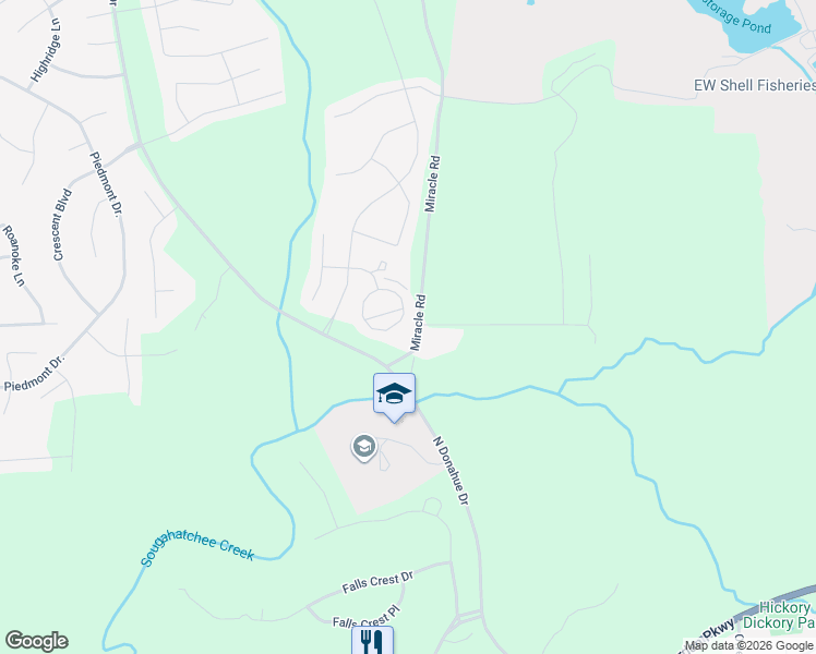 map of restaurants, bars, coffee shops, grocery stores, and more near 1291-1293 Miracle Road in Auburn
