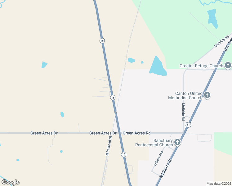 map of restaurants, bars, coffee shops, grocery stores, and more near 354-428 Highway 16 in Canton