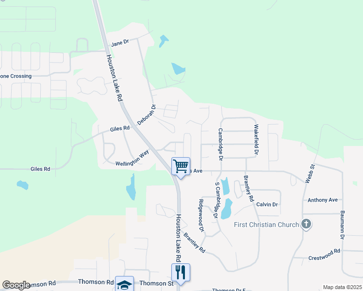 map of restaurants, bars, coffee shops, grocery stores, and more near 200 Eagle Trace Drive in Warner Robins