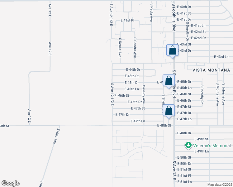 map of restaurants, bars, coffee shops, grocery stores, and more near 12559 East 46th Street in Yuma