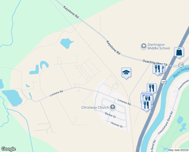 map of restaurants, bars, coffee shops, grocery stores, and more near 386 Lonewa Road in Monroe