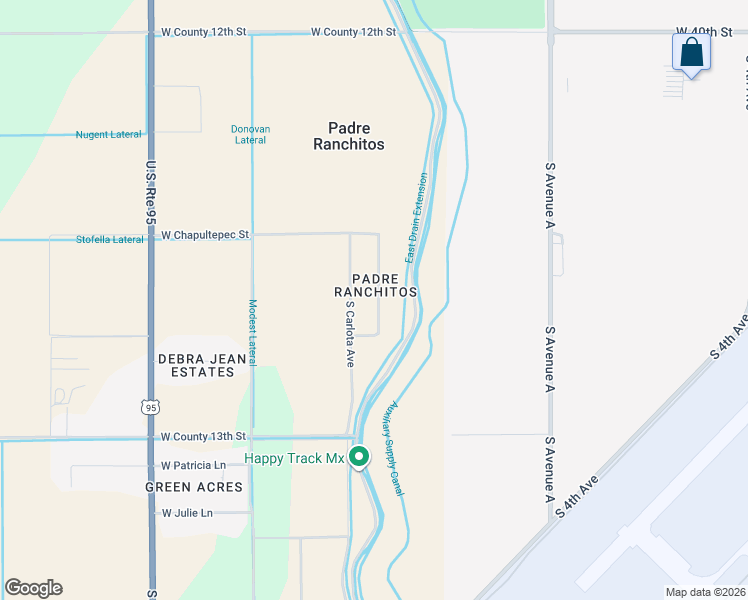 map of restaurants, bars, coffee shops, grocery stores, and more near 12650 South Cortez Avenue in Yuma