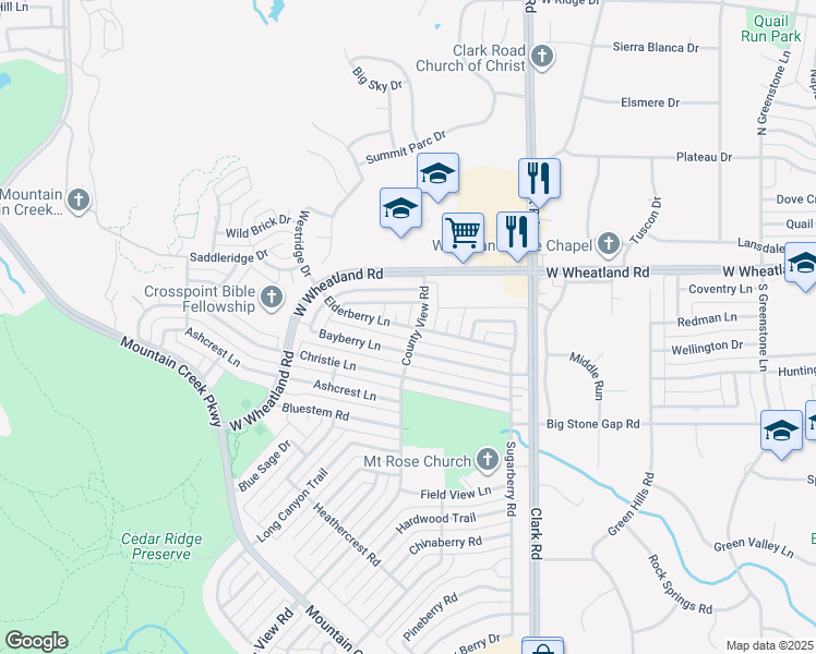 map of restaurants, bars, coffee shops, grocery stores, and more near 7301 Elderberry Lane in Dallas