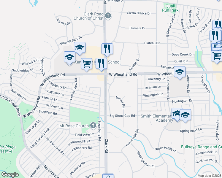 map of restaurants, bars, coffee shops, grocery stores, and more near 620 Carriage Way in Duncanville
