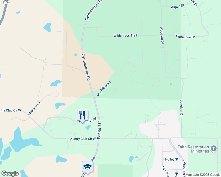 map of restaurants, bars, coffee shops, grocery stores, and more near 130 Guy Miller Road in Minden