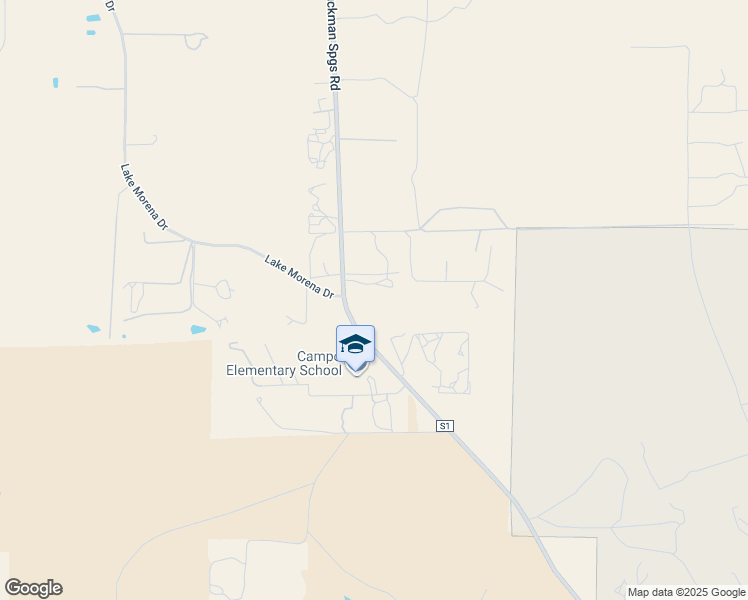 map of restaurants, bars, coffee shops, grocery stores, and more near 1723 Buckman Springs Road in Campo