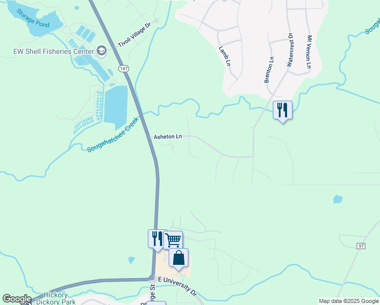map of restaurants, bars, coffee shops, grocery stores, and more near 1878 South Ashe Court in Auburn