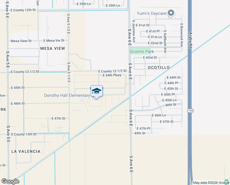 map of restaurants, bars, coffee shops, grocery stores, and more near 4450 South Jasmine Avenue in Yuma