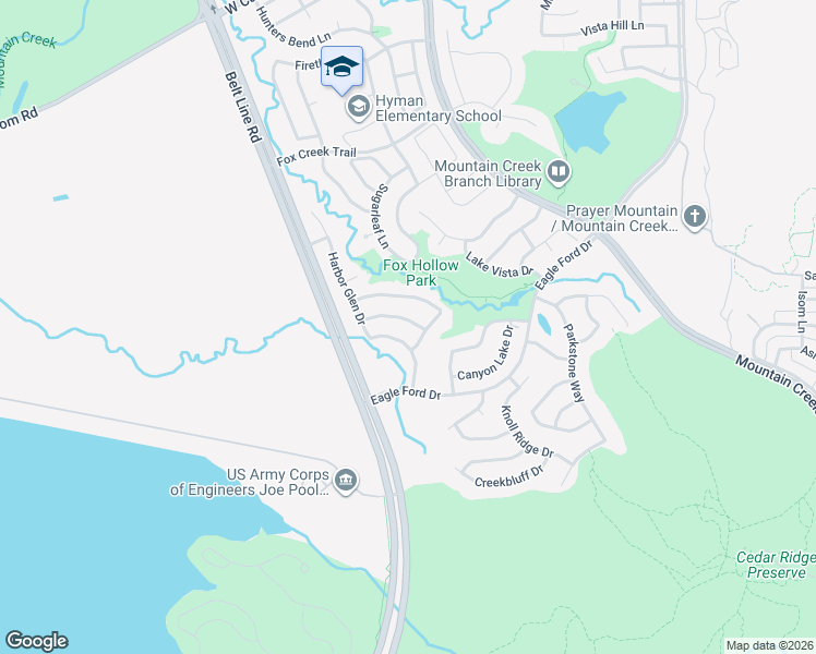 map of restaurants, bars, coffee shops, grocery stores, and more near 6514 Portside Ridge Ln in Dallas