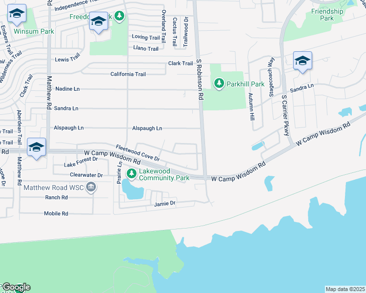 map of restaurants, bars, coffee shops, grocery stores, and more near 823 Duck Pond Drive in Grand Prairie