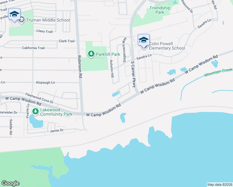 map of restaurants, bars, coffee shops, grocery stores, and more near 405 Burberry Drive in Grand Prairie