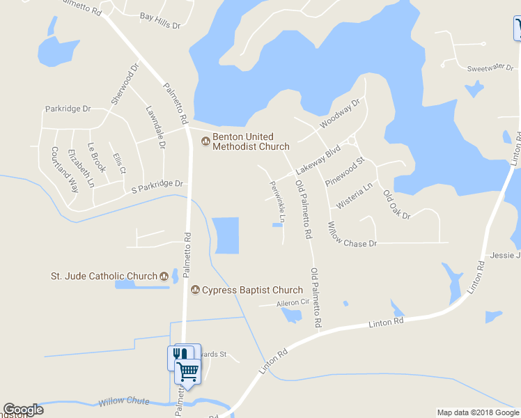 map of restaurants, bars, coffee shops, grocery stores, and more near 2106 Morning Glory Circle in Benton