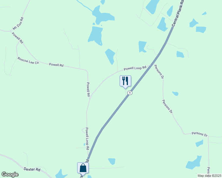 map of restaurants, bars, coffee shops, grocery stores, and more near 8055 Central Plank Road in Wetumpka