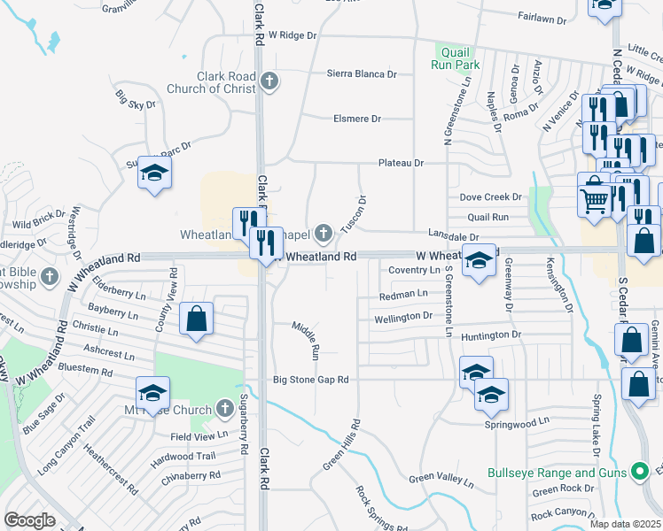 map of restaurants, bars, coffee shops, grocery stores, and more near 314 Tucson Drive in Duncanville