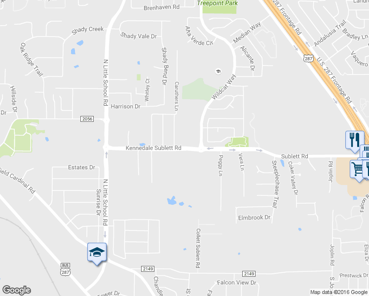 map of restaurants, bars, coffee shops, grocery stores, and more near 1132 Kennedale Sublett Road in Kennedale