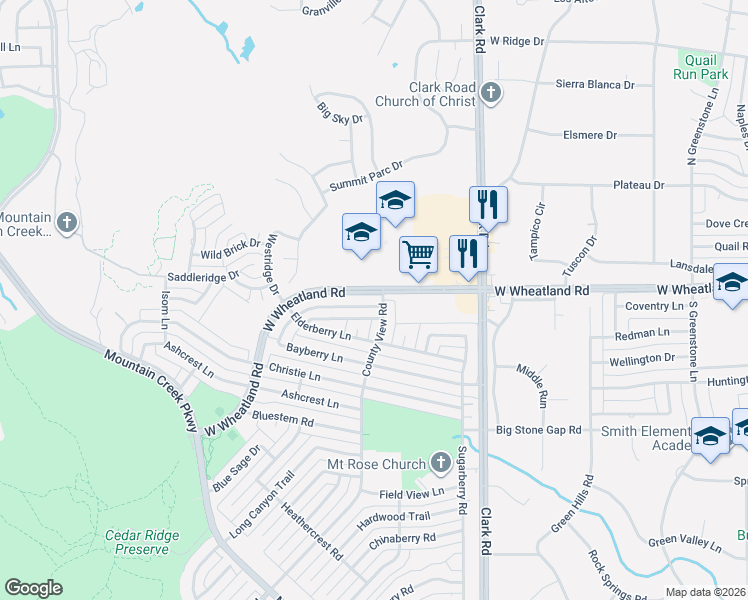 map of restaurants, bars, coffee shops, grocery stores, and more near 7211 Boisenberry Lane in Dallas