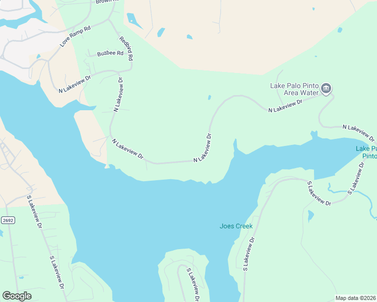 map of restaurants, bars, coffee shops, grocery stores, and more near 3171 North Lakeview Drive in Palo Pinto