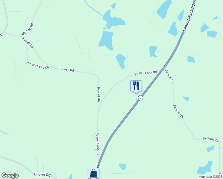 map of restaurants, bars, coffee shops, grocery stores, and more near 674 Powell Road in Wetumpka