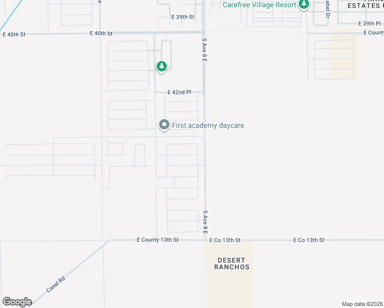 map of restaurants, bars, coffee shops, grocery stores, and more near South Avenue 8 East in Yuma