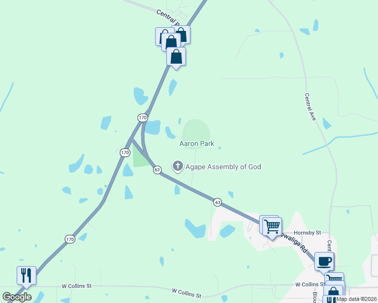 map of restaurants, bars, coffee shops, grocery stores, and more near 185 Aaron Park Road in Eclectic