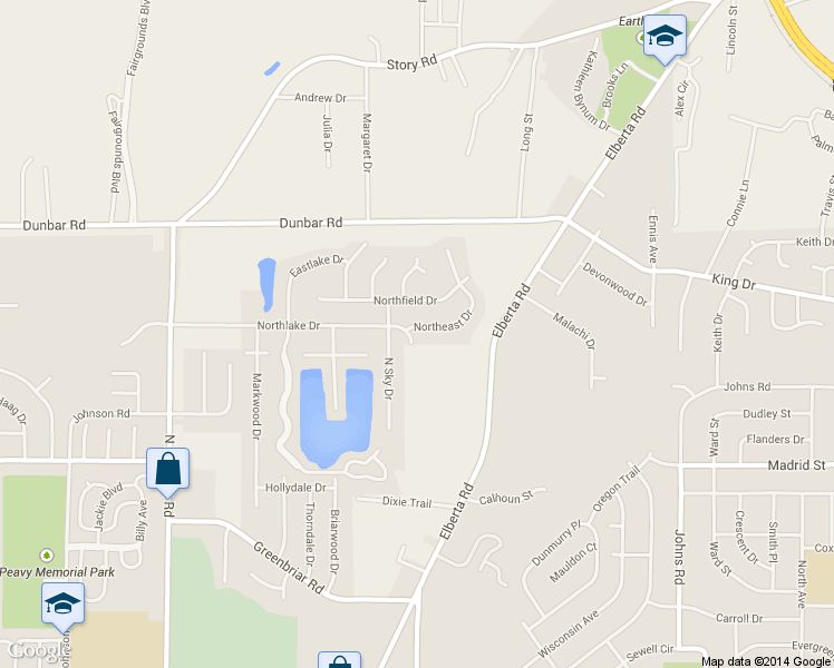 map of restaurants, bars, coffee shops, grocery stores, and more near 100 Northeast Drive in Warner Robins