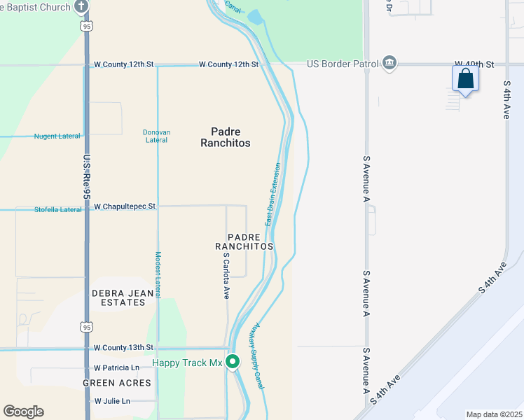 map of restaurants, bars, coffee shops, grocery stores, and more near 12519 South Cortez Avenue in Yuma