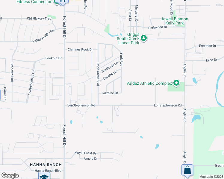 map of restaurants, bars, coffee shops, grocery stores, and more near 7526 Zinnia Lane in Forest Hill