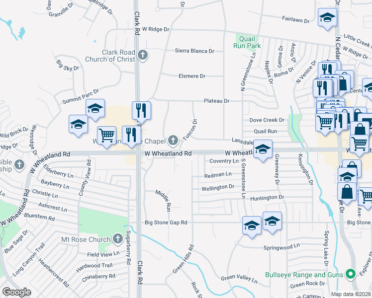 map of restaurants, bars, coffee shops, grocery stores, and more near 314 Tucson Dr in Duncanville