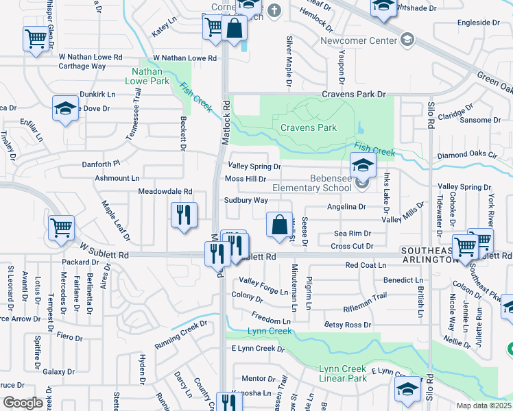 map of restaurants, bars, coffee shops, grocery stores, and more near 6003 Fenwick Lane in Arlington