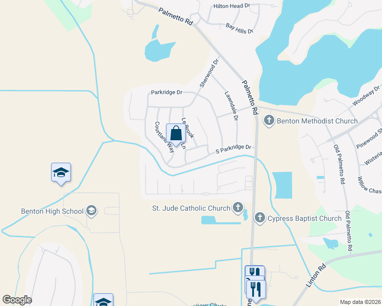 map of restaurants, bars, coffee shops, grocery stores, and more near 4303 Ava Lane in Benton