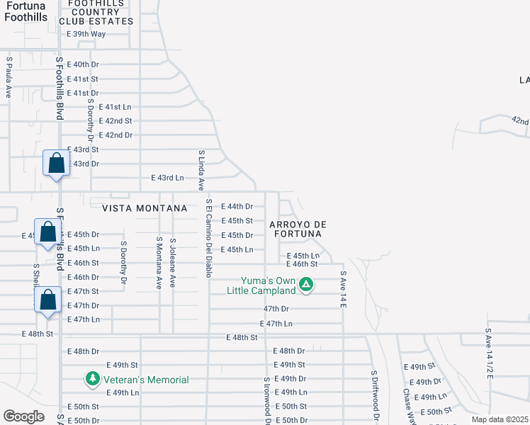 map of restaurants, bars, coffee shops, grocery stores, and more near 12560 S Ironwood Dr in Yuma