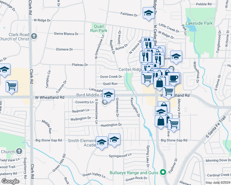map of restaurants, bars, coffee shops, grocery stores, and more near 1022 Lansdale Drive in Duncanville