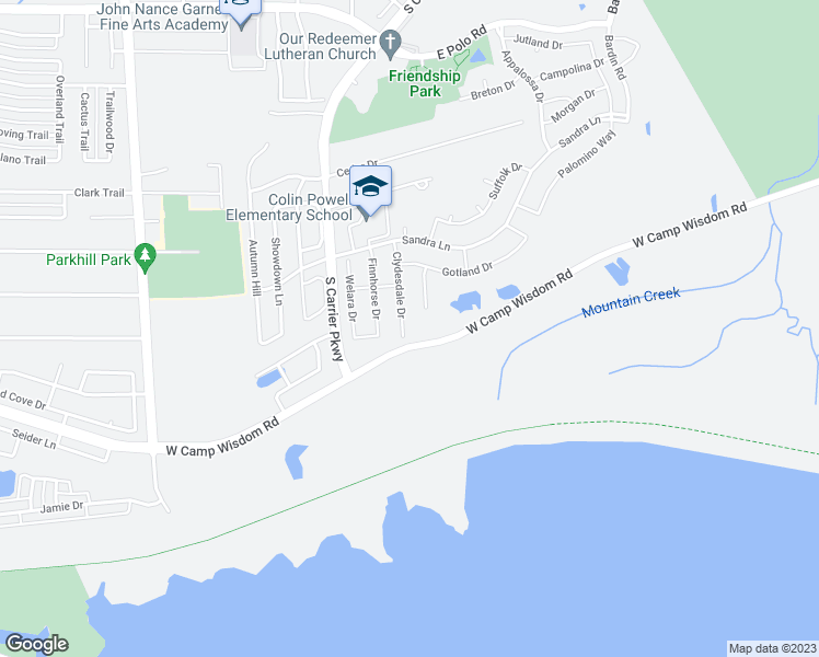 map of restaurants, bars, coffee shops, grocery stores, and more near 5168 Clydesdale Drive in Grand Prairie