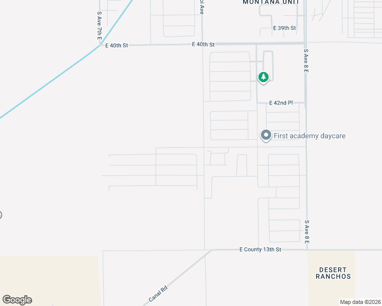 map of restaurants, bars, coffee shops, grocery stores, and more near South Mississippi Avenue in Yuma