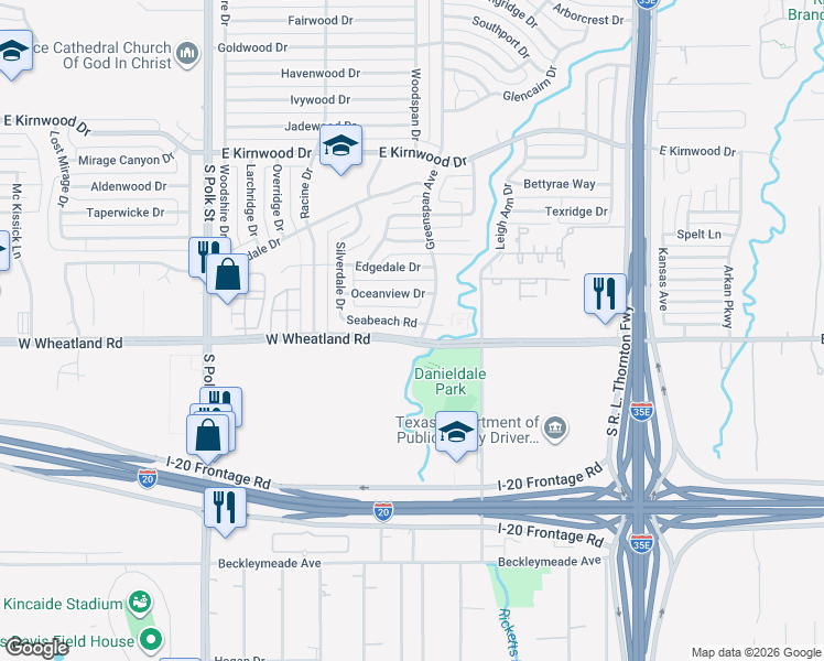 map of restaurants, bars, coffee shops, grocery stores, and more near in Dallas