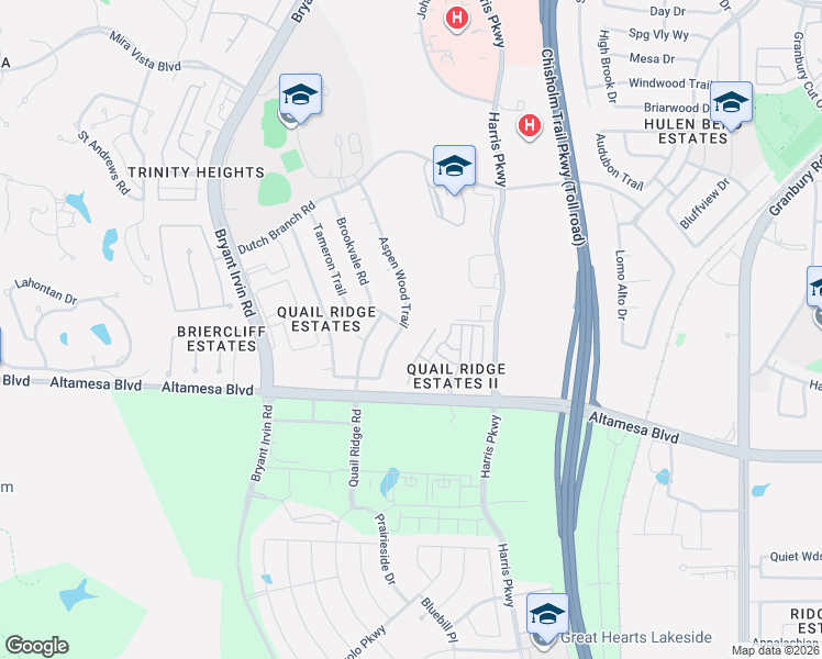 map of restaurants, bars, coffee shops, grocery stores, and more near 7121 Axis Court in Fort Worth