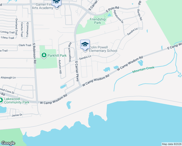 map of restaurants, bars, coffee shops, grocery stores, and more near 5155 Clydesdale Drive in Grand Prairie