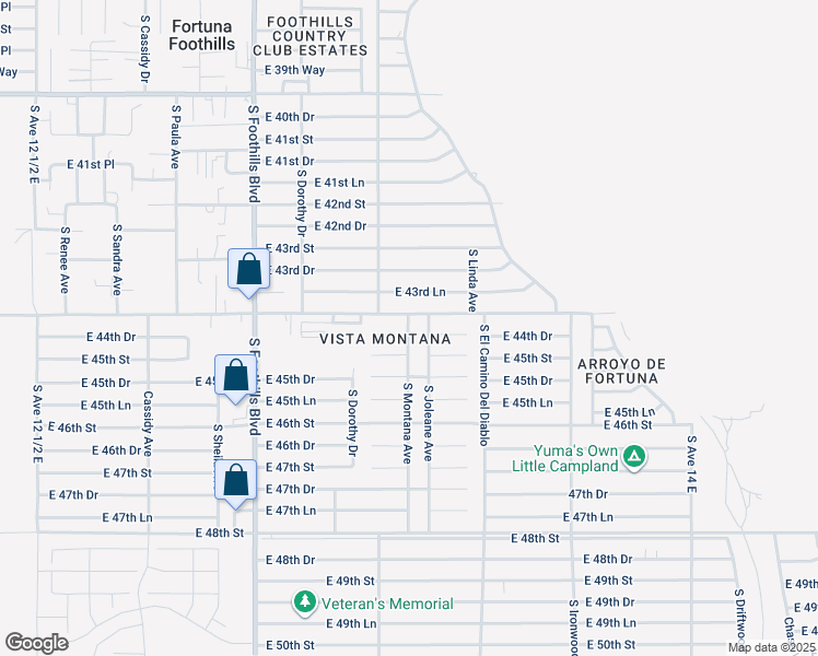 map of restaurants, bars, coffee shops, grocery stores, and more near 12535 South Montana Avenue in Yuma