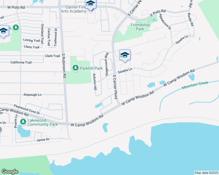 map of restaurants, bars, coffee shops, grocery stores, and more near 5112 Stagecoach Way in Grand Prairie