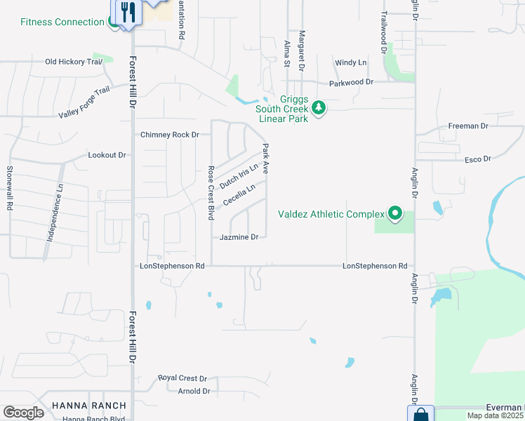 map of restaurants, bars, coffee shops, grocery stores, and more near 7510 Park Avenue in Forest Hill