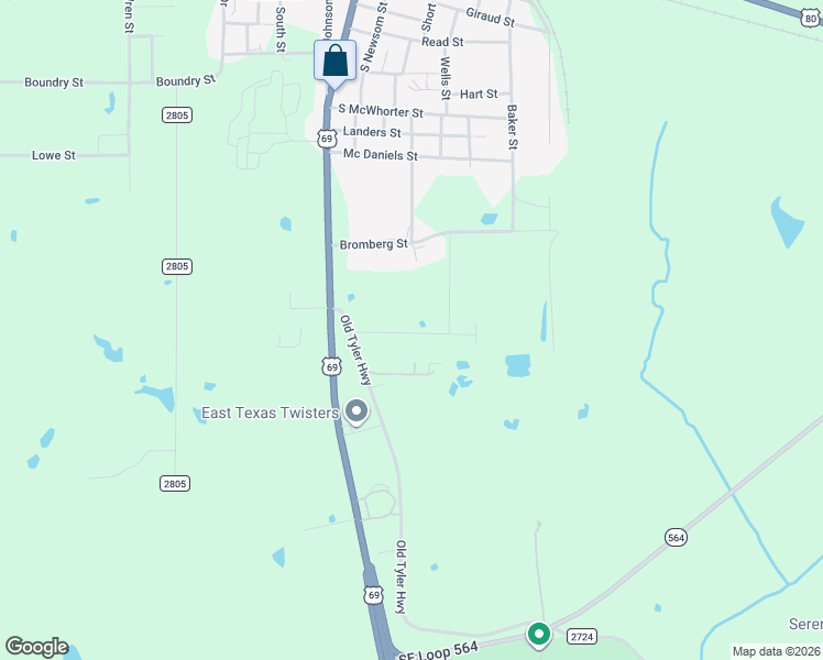map of restaurants, bars, coffee shops, grocery stores, and more near 199 Park Central Road in Mineola