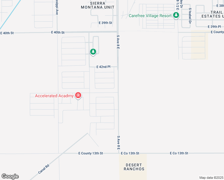 map of restaurants, bars, coffee shops, grocery stores, and more near South Avenue 8 East in Yuma