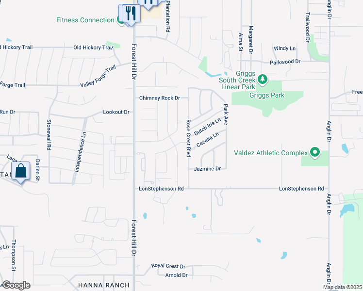 map of restaurants, bars, coffee shops, grocery stores, and more near 3605 Nantucket Drive in Forest Hill