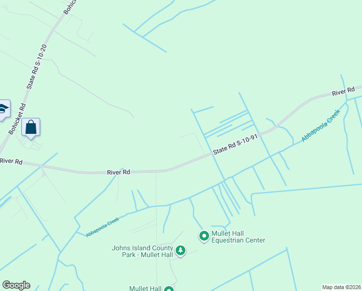 map of restaurants, bars, coffee shops, grocery stores, and more near 4750 River Road in Johns Island