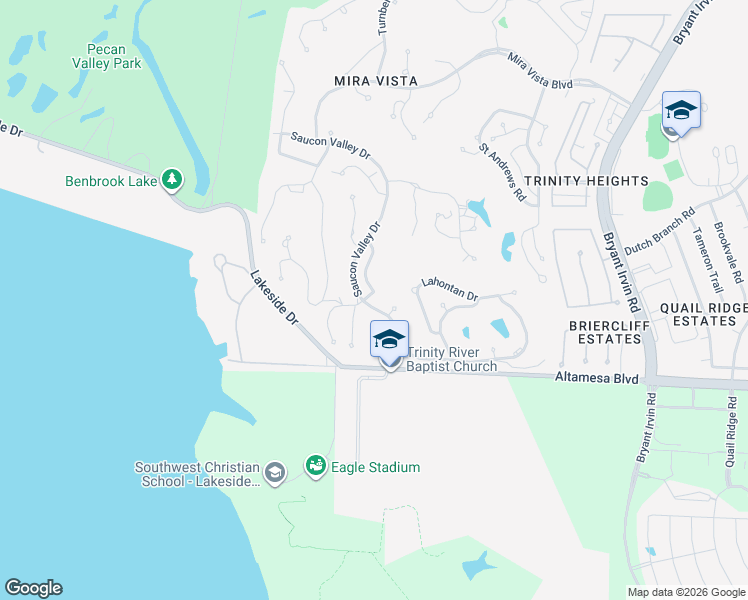 map of restaurants, bars, coffee shops, grocery stores, and more near 6800 Sawgrass Drive in Fort Worth