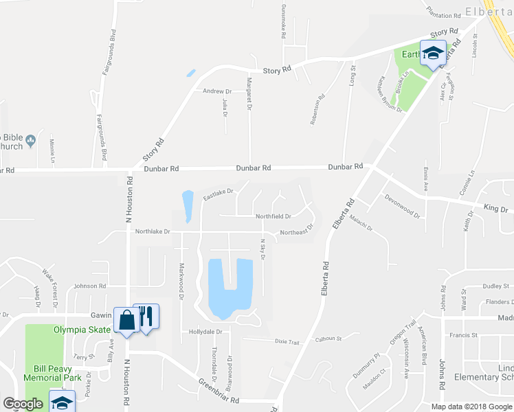 map of restaurants, bars, coffee shops, grocery stores, and more near 102 Northwind Court in Warner Robins
