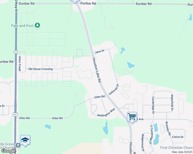 map of restaurants, bars, coffee shops, grocery stores, and more near 1013 North Houston Lake Boulevard in Warner Robins