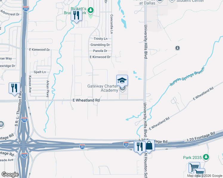 map of restaurants, bars, coffee shops, grocery stores, and more near 5 Mask Drive in Dallas